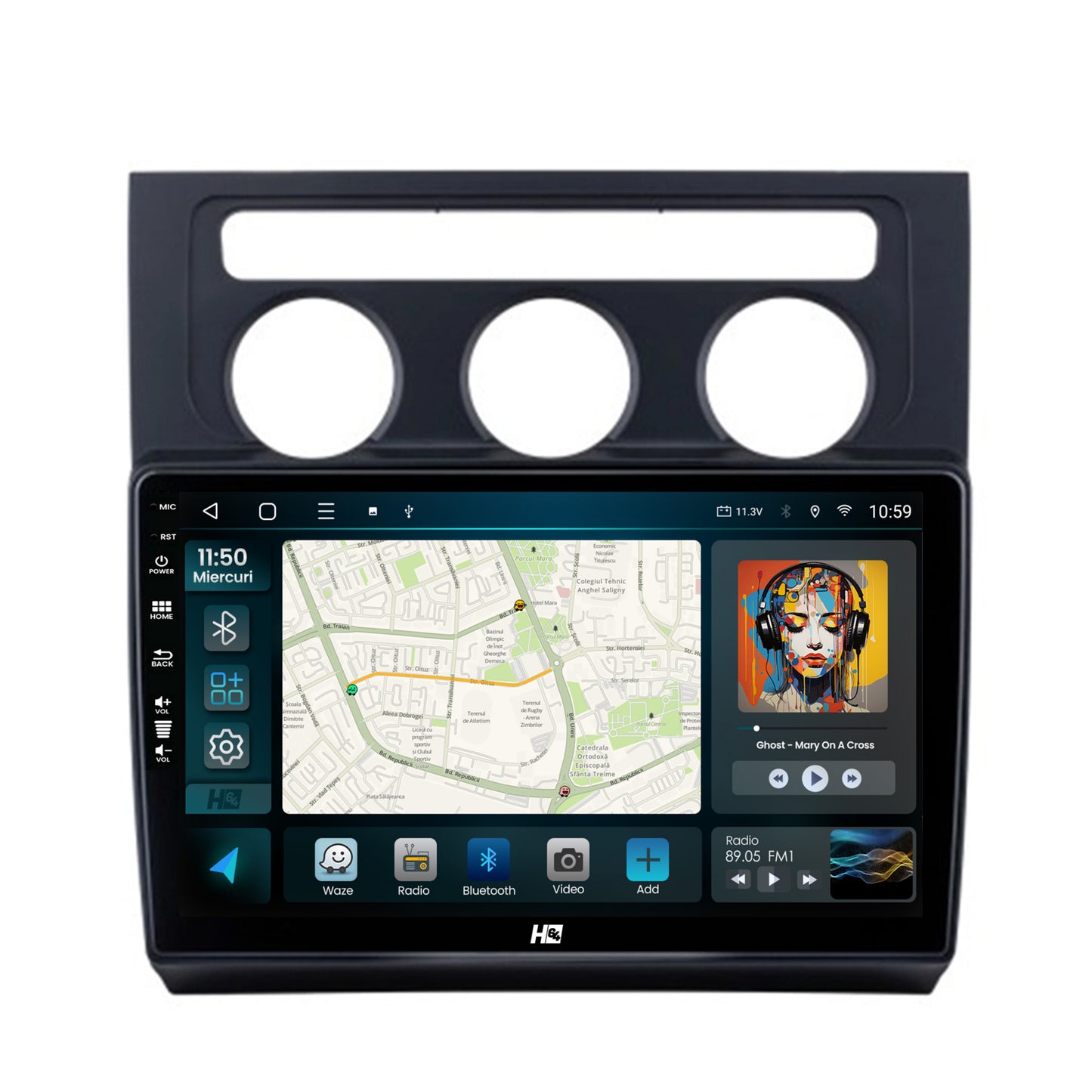 Navigatie HUB64 Volkswagen Touran (2003-2010), 8GB RAM, Android, Octacore, Slot Sim 4G, DSP, GPS, Wi-FI, Carplay, Android Auto, USB, Bluetooth, Waze, Touchscreen, 10.1 Inch