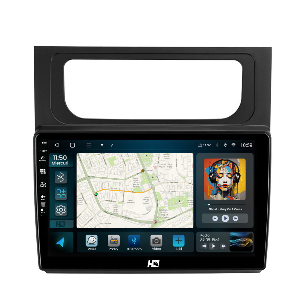 Navigatie HUB64 Volkswagen Touran (2010-2016), 2GB RAM, Android, GPS, Wi-FI, Carplay, Android Auto, USB, Bluetooth, Radio, Waze, Touchscreen, 10.1 inch