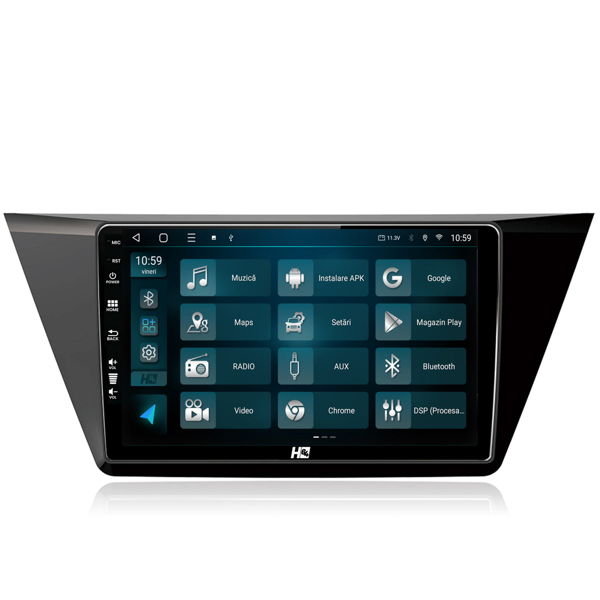 Navigatie HUB64 Volkswagen Touran (2016+), 4GB RAM, Android, Octacore, Slot Sim 4G, DSP, GPS, Wi-FI, Carplay, Android Auto, USB, Bluetooth, Waze, Touchscreen, 10.1 Inch