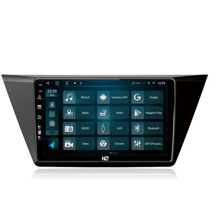 Navigatie HUB64 Volkswagen Touran (2016+), 4GB RAM, Android, Quadcore, DSP, GPS, Wi-FI, Carplay, Android Auto, USB, Bluetooth, Waze, Touchscreen, 10.1 Inch
