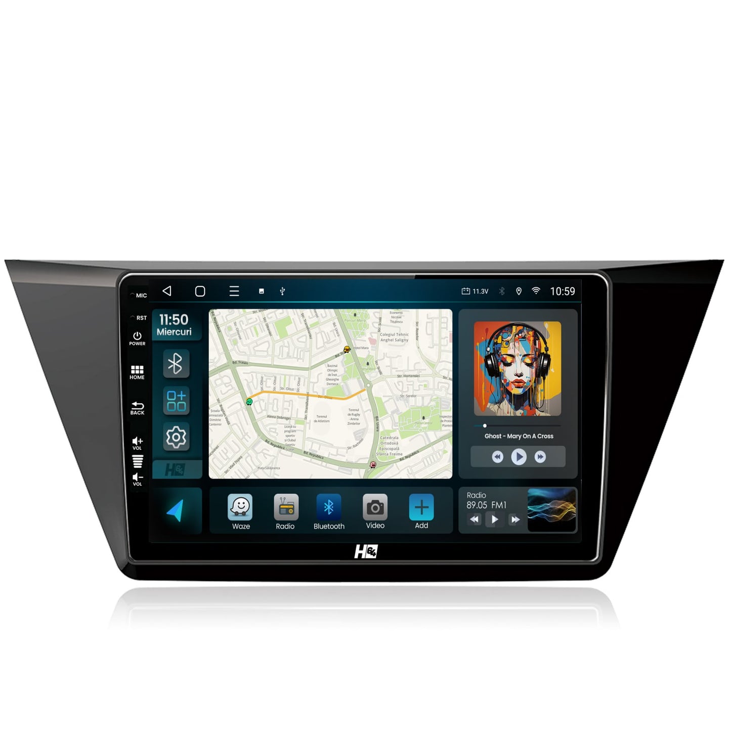 Navigatie HUB64 Volkswagen Touran (2016+), 4GB RAM, Android, Quadcore, DSP, GPS, Wi-FI, Carplay, Android Auto, USB, Bluetooth, Waze, Touchscreen, 10.1 Inch