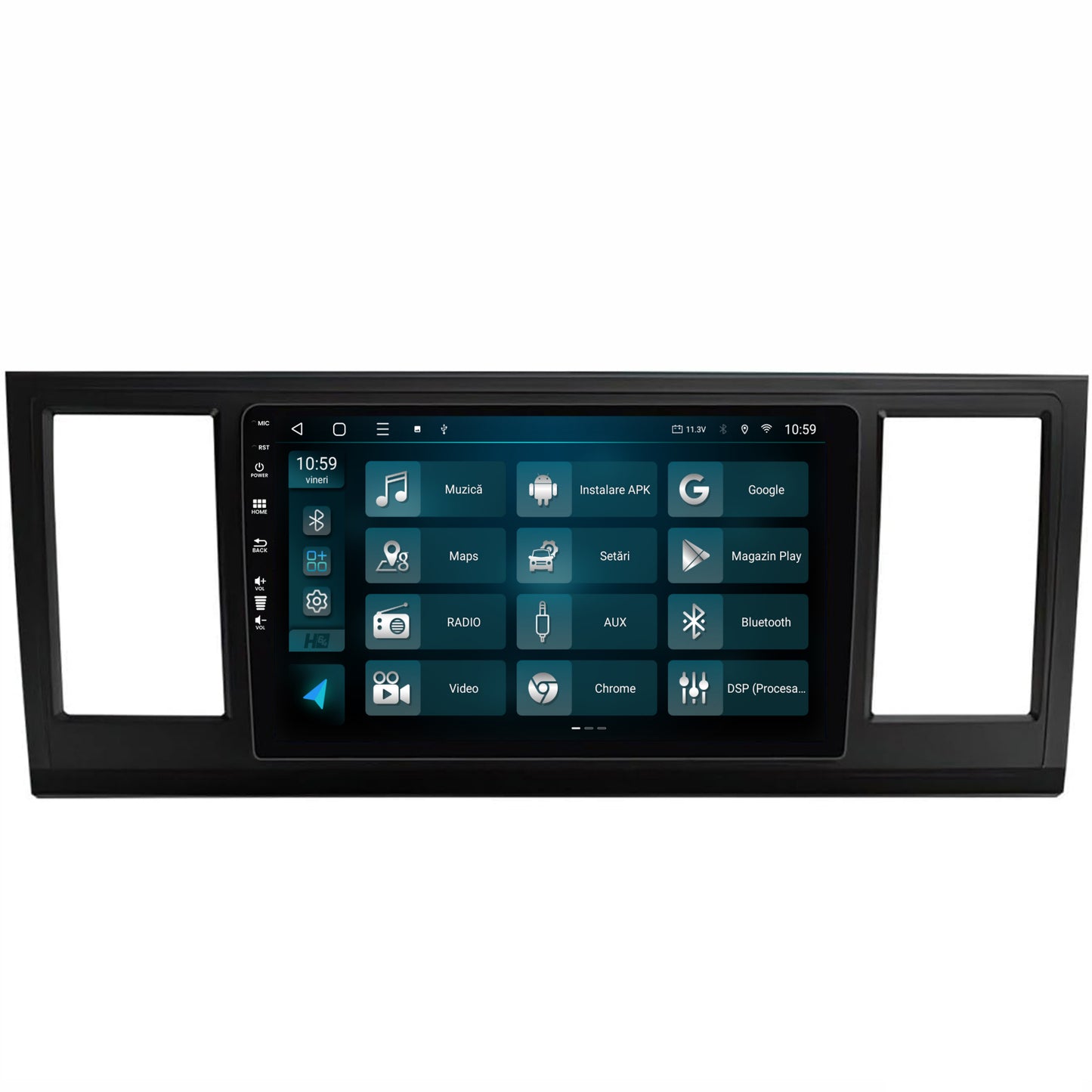 Navigatie HUB64 Volkswagen Transporter / Caravelle / Multivan T6 (2015+), 2GB RAM, Android, GPS, Wi-FI, Carplay, Android Auto, USB, Bluetooth, Radio, Waze, Touchscreen, 9 inch