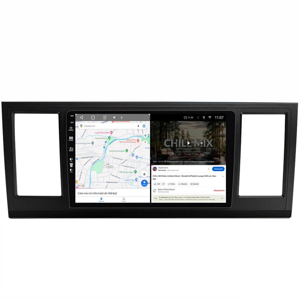 Navigatie HUB64 Volkswagen Transporter / Caravelle / Multivan T6 (2015+), 4GB RAM, Android, Quadcore, DSP, GPS, Wi-FI, Carplay, Android Auto, USB, Bluetooth, Waze, Touchscreen, 9 inch