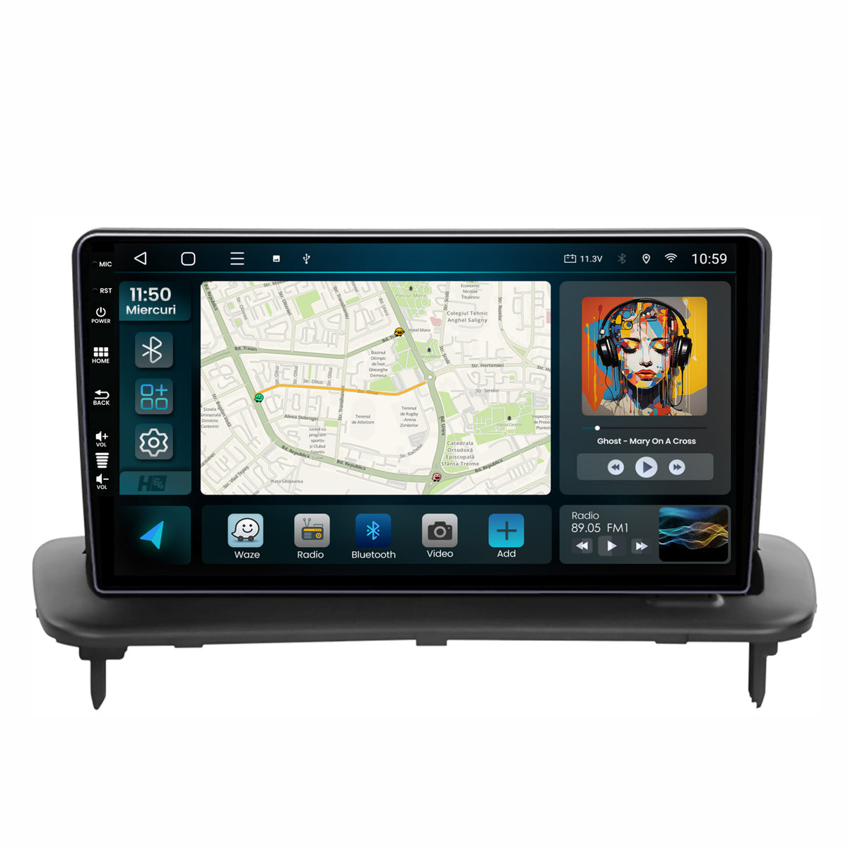 Navigatie HUB64 Volvo C40 C30 S40 C70 V50 (2004-2012), 2GB RAM, Android, GPS, Wi-FI, Carplay, Android Auto, USB, Bluetooth, Radio, Waze, Touchscreen, 9 inch
