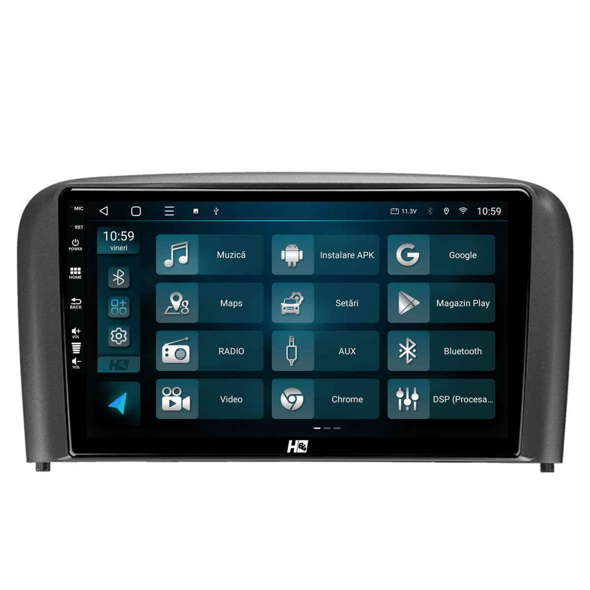Navigatie HUB64 Volvo S80 (1998-2004), 8GB RAM, Android, Octacore, Slot Sim 4G, DSP, GPS, Wi-FI, Carplay, Android Auto, USB, Bluetooth, Waze, Touchscreen, 9 Inch