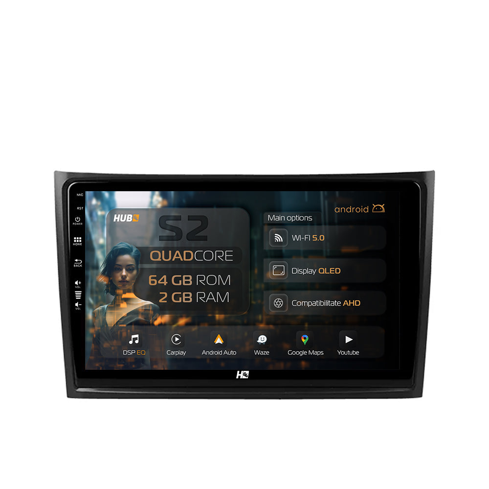 Navigatie HUB64 Volvo XC90 (2002-2014), 2GB RAM, Android, GPS, Wi-FI, Carplay, Android Auto, USB, Bluetooth, Radio, Waze, Touchscreen, 10.1 inch