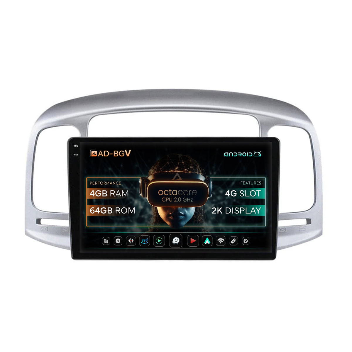 Navigatie Hyundai Accent (2006-2011), Android, V-Octacore / 4GB RAM + 64GB ROM, 9.5 Inch - AD-BGV9004+AD-BGRKIT211