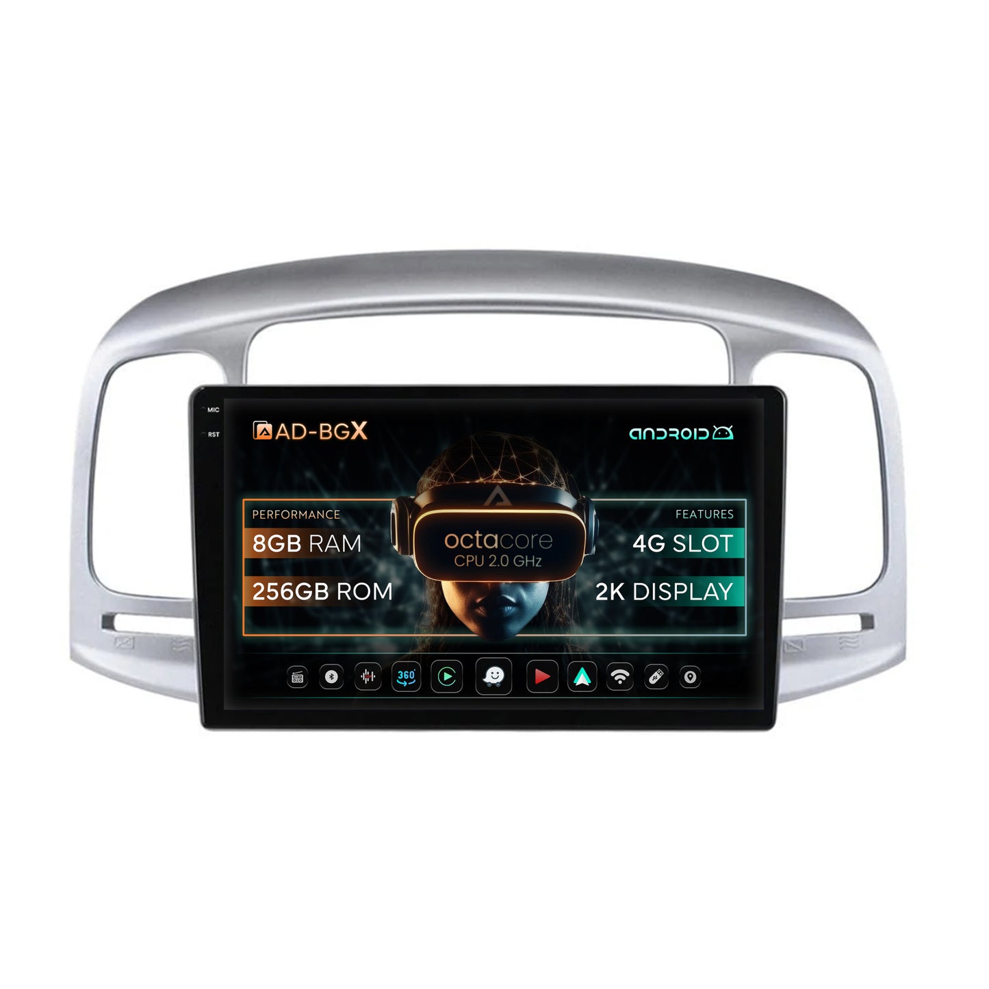 Navigatie Hyundai Accent (2006-2011), Android, X-Octacore / 8GB RAM + 256GB ROM, 9.5 Inch - AD-BGX9008+AD-BGRKIT211