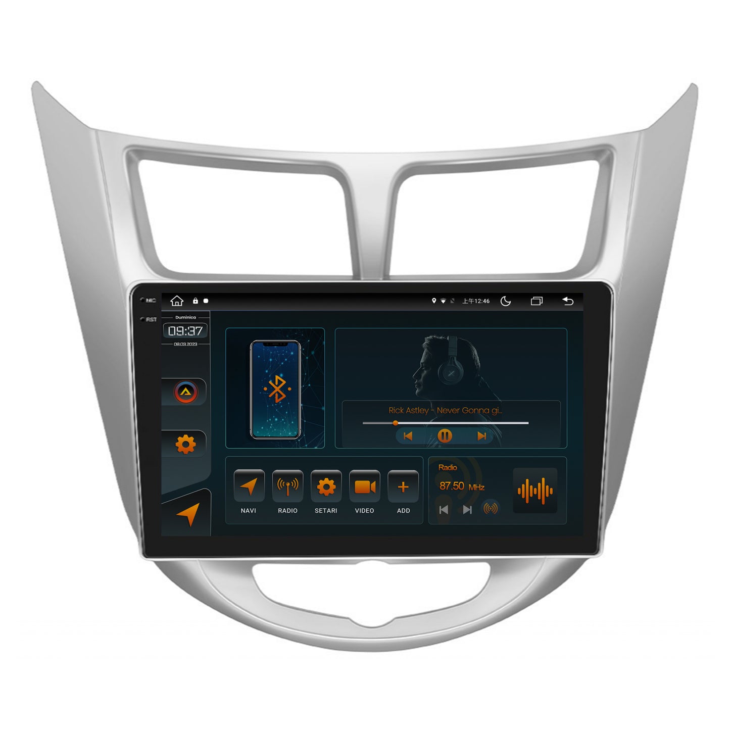 Navigatie Hyundai Accent (2011-2016), Android, V-Octacore / 4GB RAM + 64GB ROM, 9.5 Inch - AD-BGV9004+AD-BGRKIT212