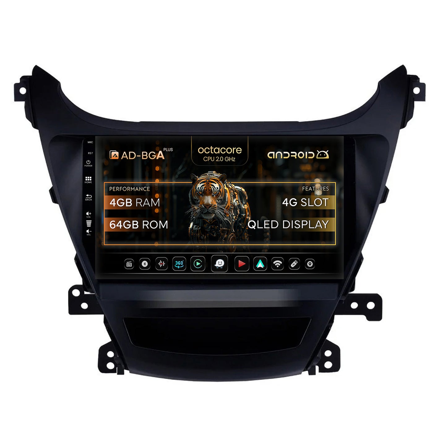 Navigatie Hyundai Elantra (2012-2014), Android, A-Octacore / 4GB RAM + 64GB ROM, 9Inch - AD-BGA9004+AD-BGRKIT177