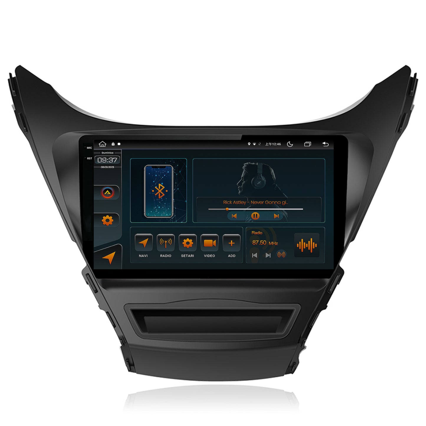 Navigatie Hyundai Elantra (2012-2014), Android, V-Octacore / 4GB RAM + 64GB ROM, 9Inch - AD-BGV9004+AD-BGRKIT177