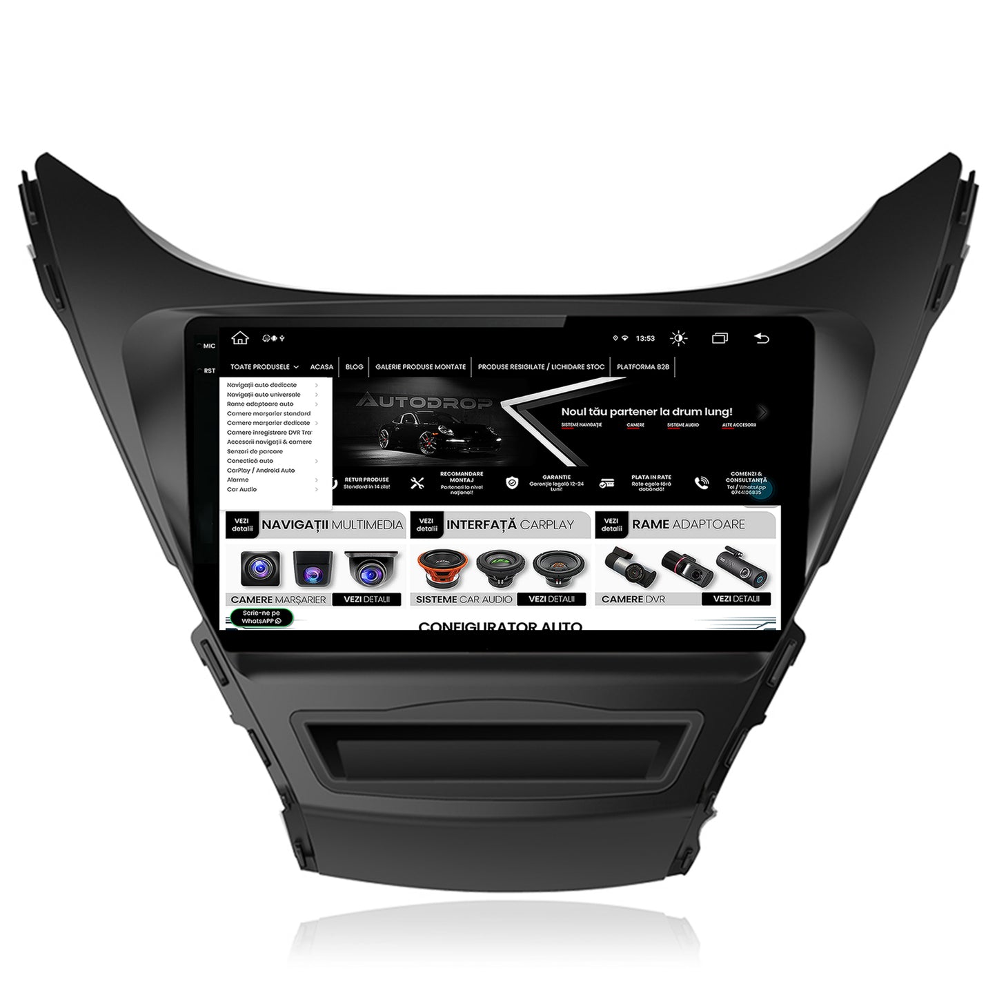 Navigatie Hyundai Elantra (2012-2014), Android, V-Octacore / 4GB RAM + 64GB ROM, 9Inch - AD-BGV9004+AD-BGRKIT177