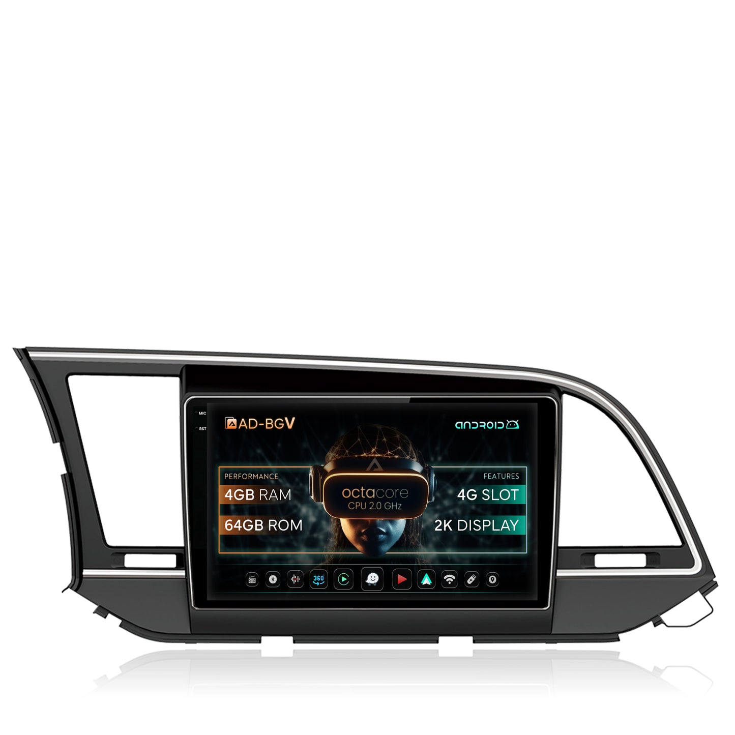 Navigatie Hyundai Elantra (2015-2018), Android, V-Octacore / 4GB RAM + 64GB ROM, 9.5 Inch - AD-BGV9004+AD-BGRKIT180
