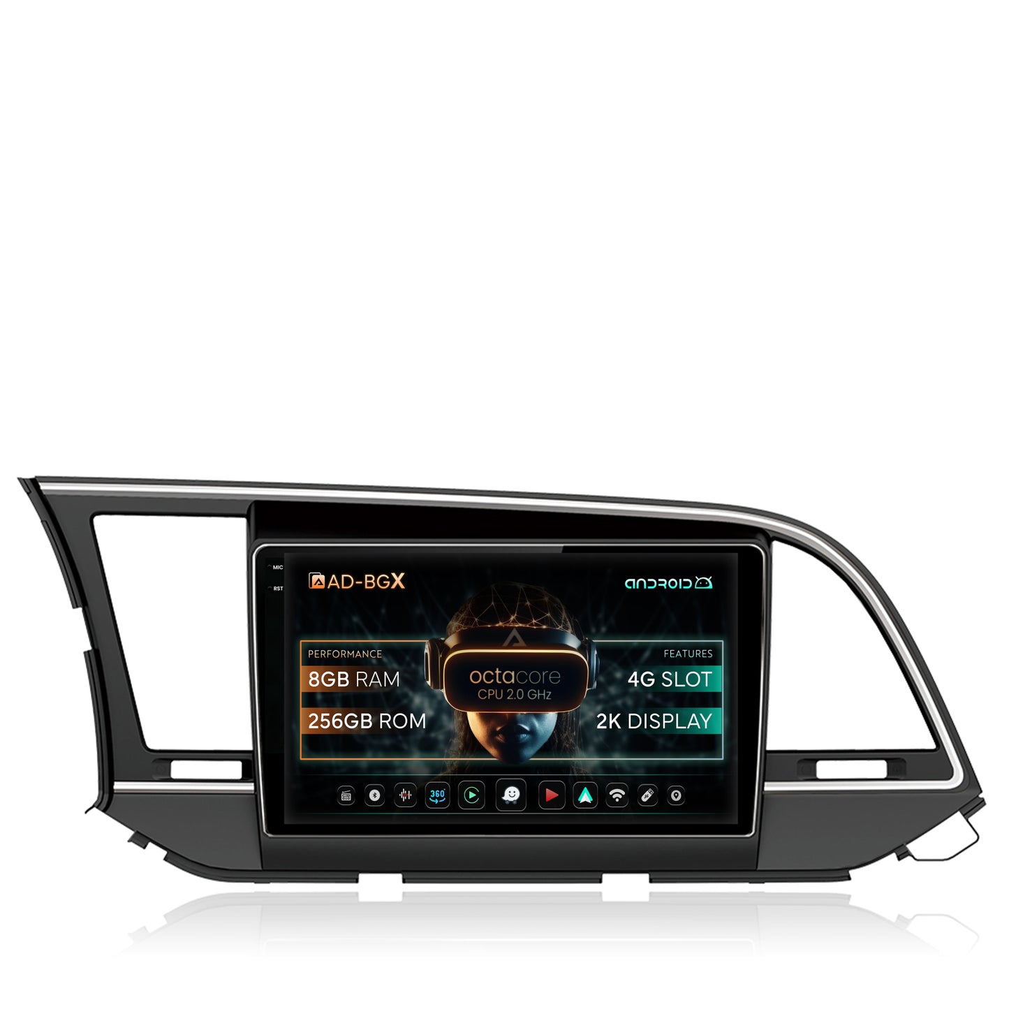 Navigatie Hyundai Elantra (2015-2018), Android, X-Octacore / 8GB RAM + 256GB ROM, 9.5 Inch - AD-BGX9008+AD-BGRKIT180