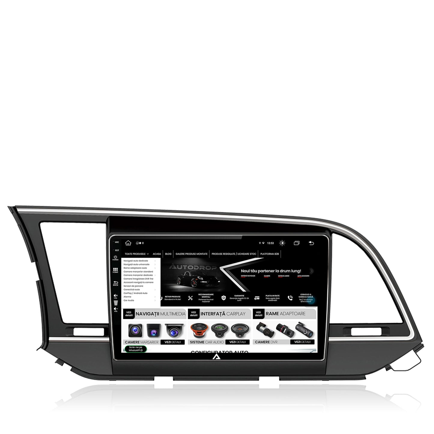 Navigatie Hyundai Elantra (2015-2018), Android, Z-Octacore / 8GB RAM + 256GB ROM, 9 Inch - AD-BGZ9008+AD-BGRKIT180