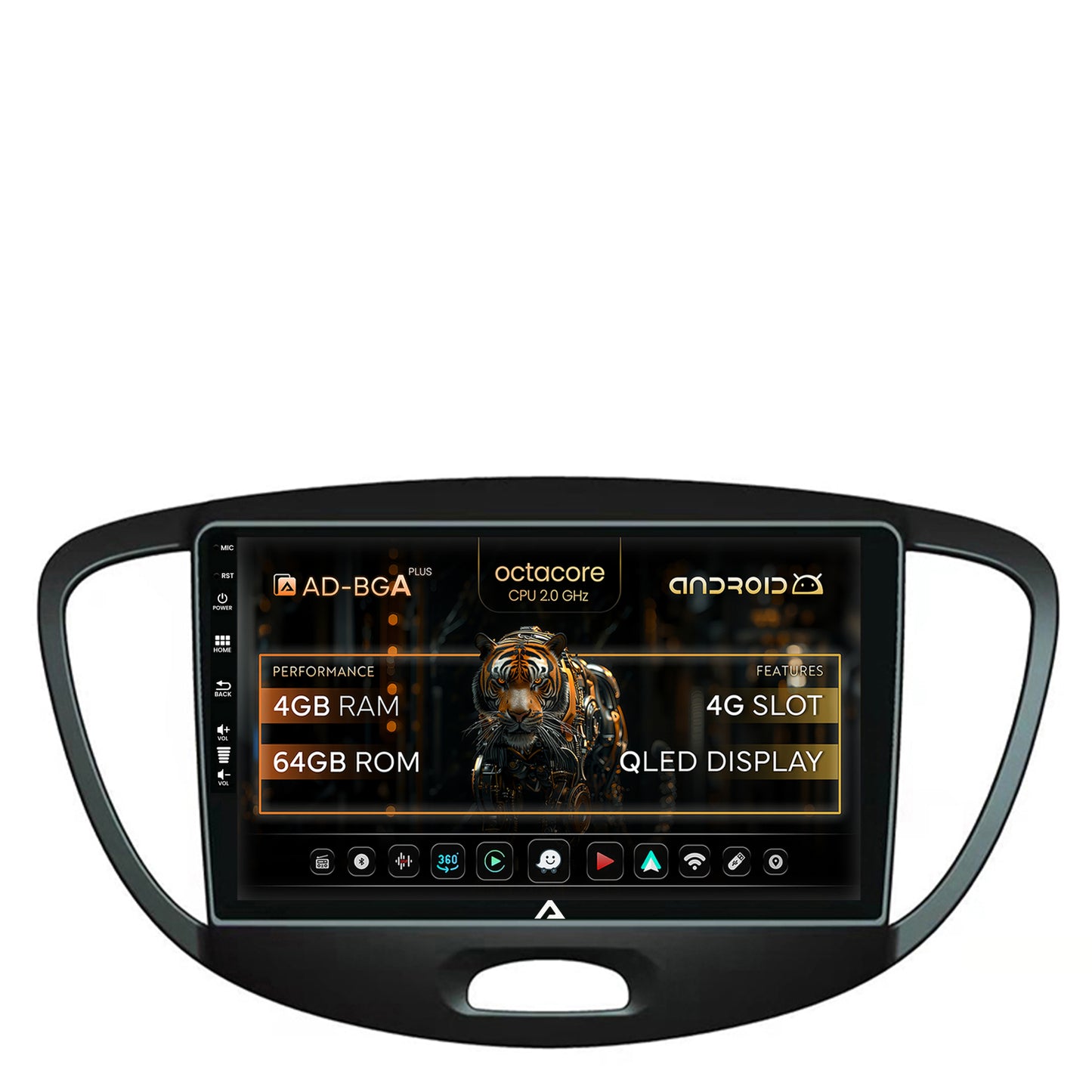 Navigatie Hyundai I10 (2007-2013), Android, A-Octacore / 4GB RAM + 64GB ROM, 9 Inch - AD-BGA9004+AD-BGRKIT198