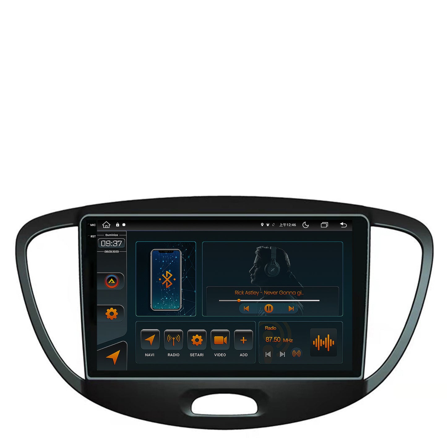 Navigatie Hyundai I10 (2007-2013), Android, V-Octacore / 4GB RAM + 64GB ROM, 9.5 Inch - AD-BGV9004+AD-BGRKIT198