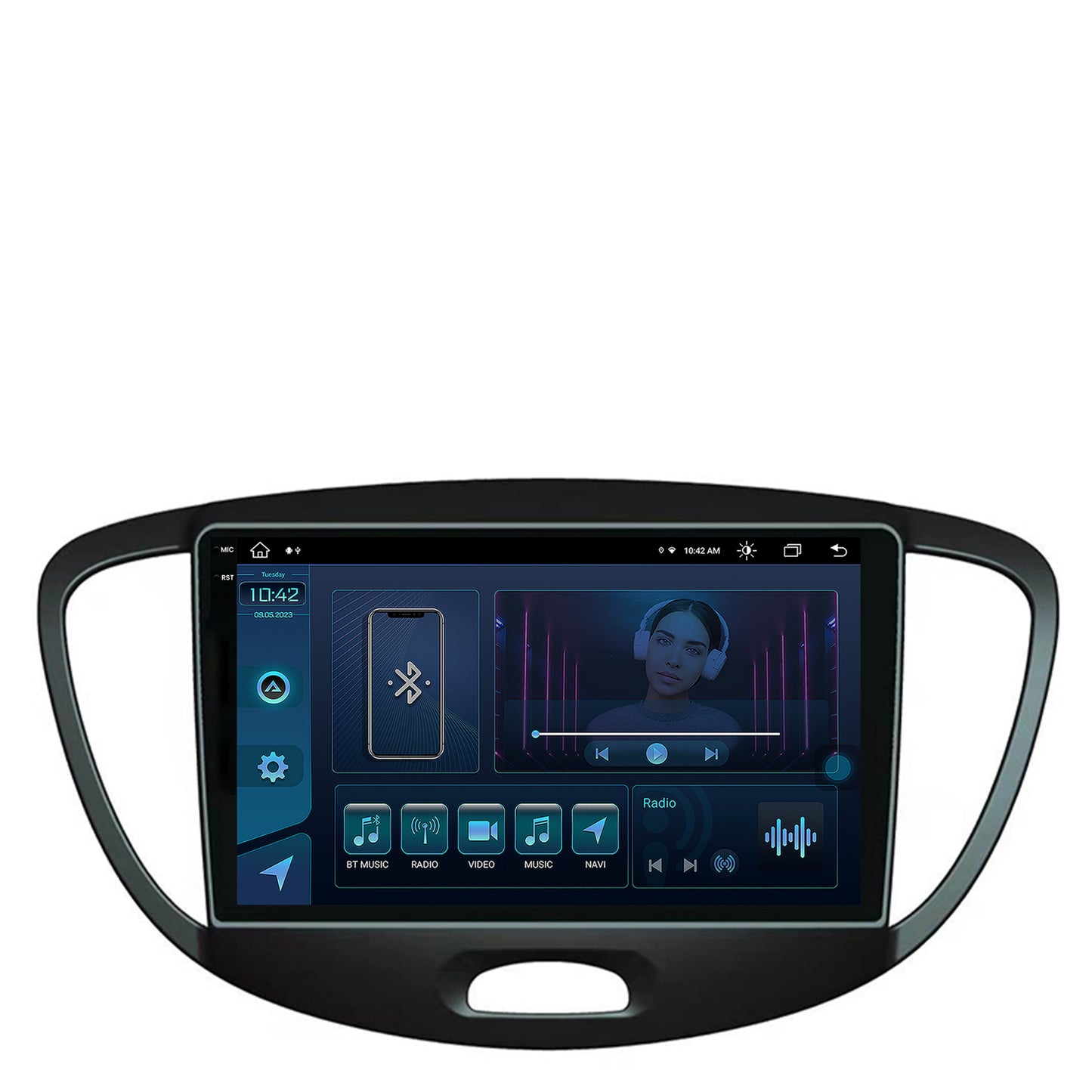 Navigatie Hyundai I10 (2007-2013), Android, X-Octacore / 8GB RAM + 256GB ROM, 9.5 Inch - AD-BGX9008+AD-BGRKIT198