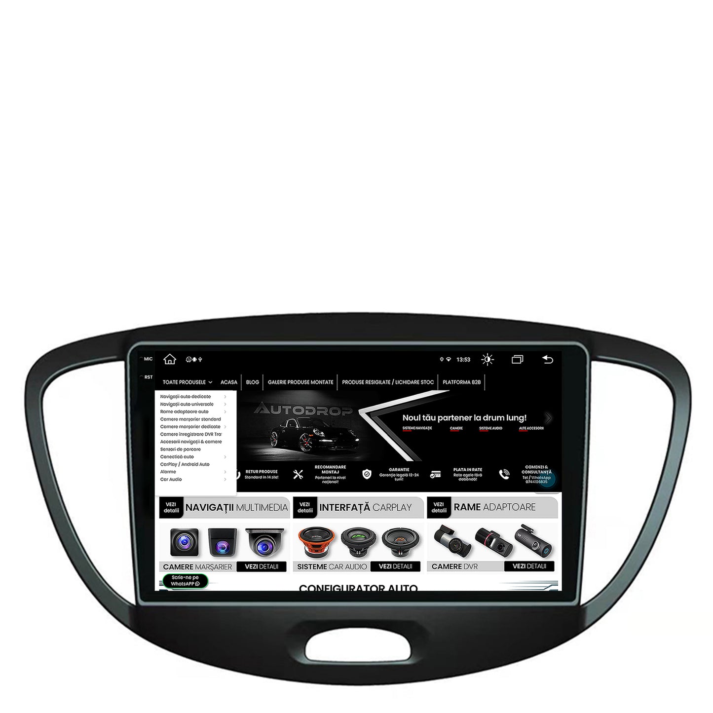 Navigatie Hyundai I10 (2007-2013), Android, X-Octacore / 8GB RAM + 256GB ROM, 9.5 Inch - AD-BGX9008+AD-BGRKIT198