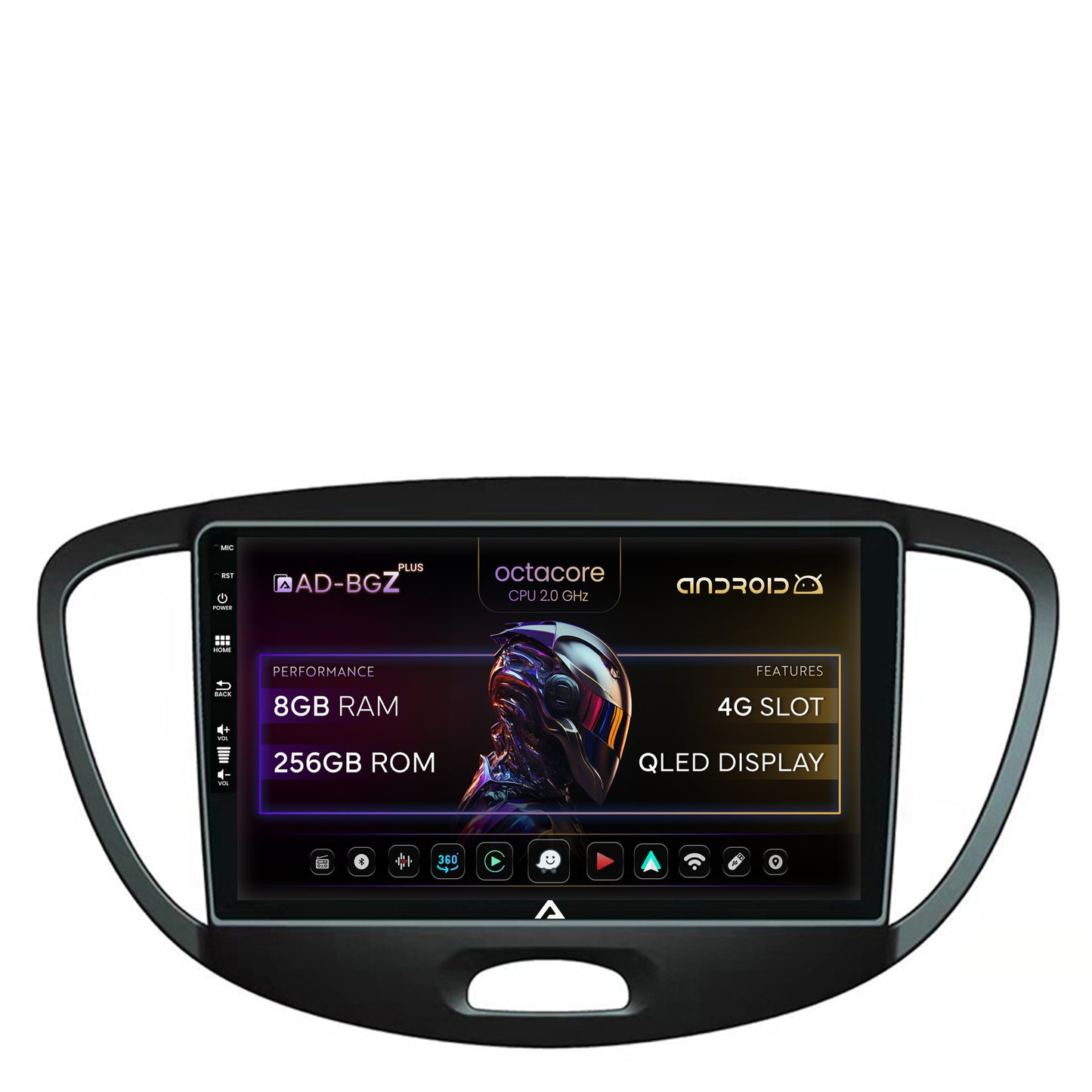 Navigatie Hyundai I10 (2007-2013), Android, Z-Octacore / 8GB RAM + 256GB ROM, 9 Inch - AD-BGZ9008+AD-BGRKIT198