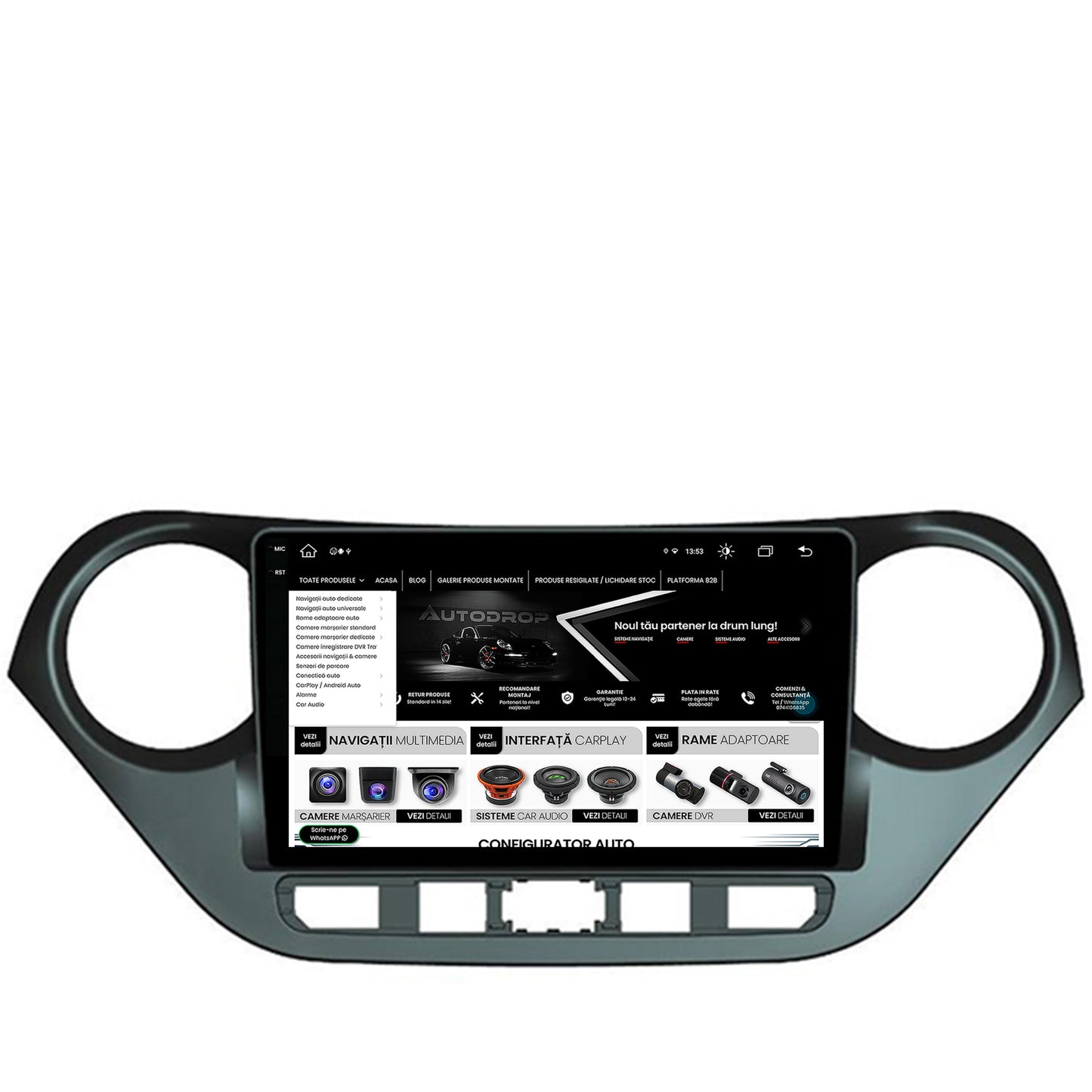 Navigatie Hyundai I10 (2013-2017), Android, X-Octacore / 8GB RAM + 256GB ROM, 9.5 Inch - AD-BGX9008+AD-BGRKIT196