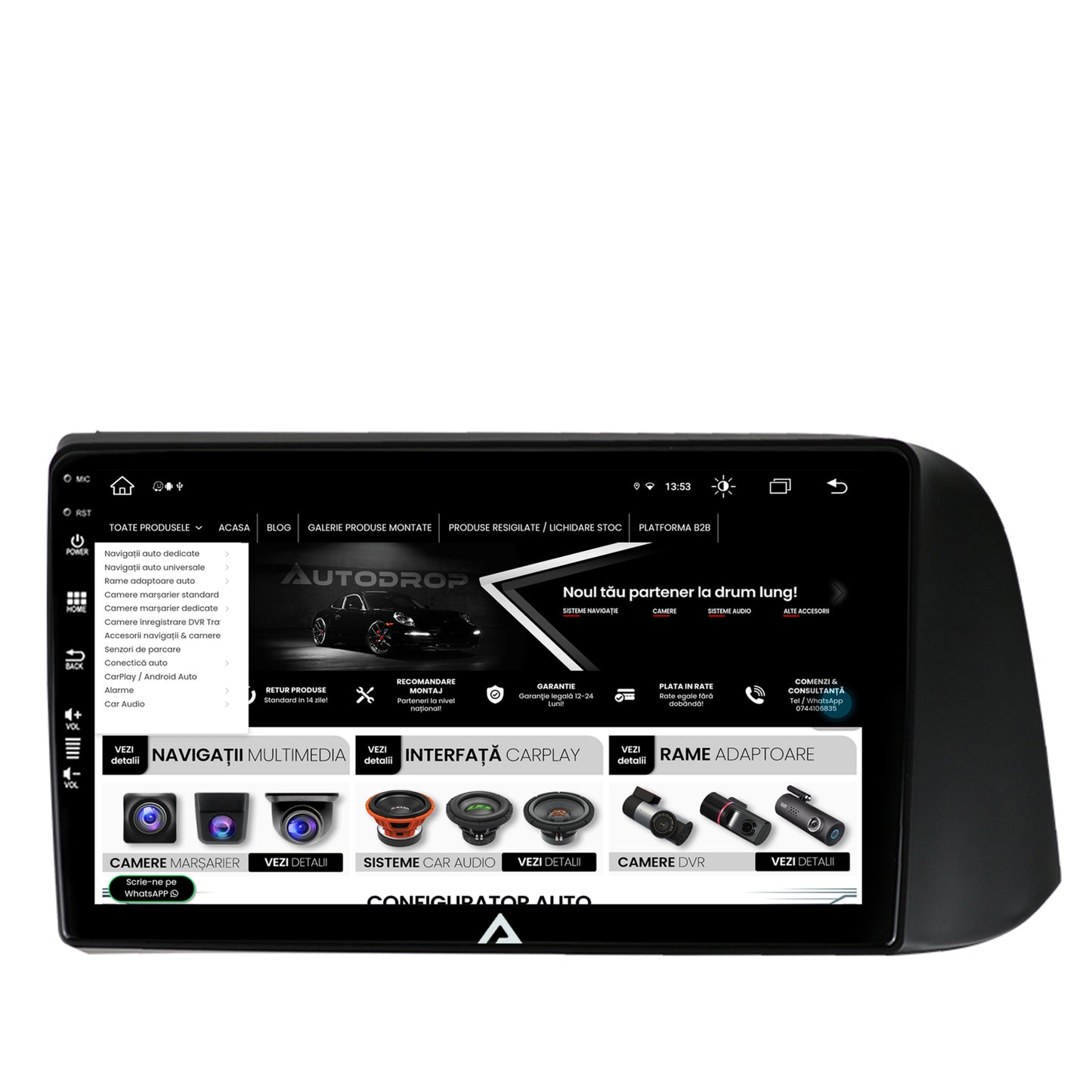 Navigatie Hyundai I10 (2020+), Android, Z-Octacore / 8GB RAM + 256GB ROM, 9 Inch - AD-BGZ9008+AD-BGRKIT221