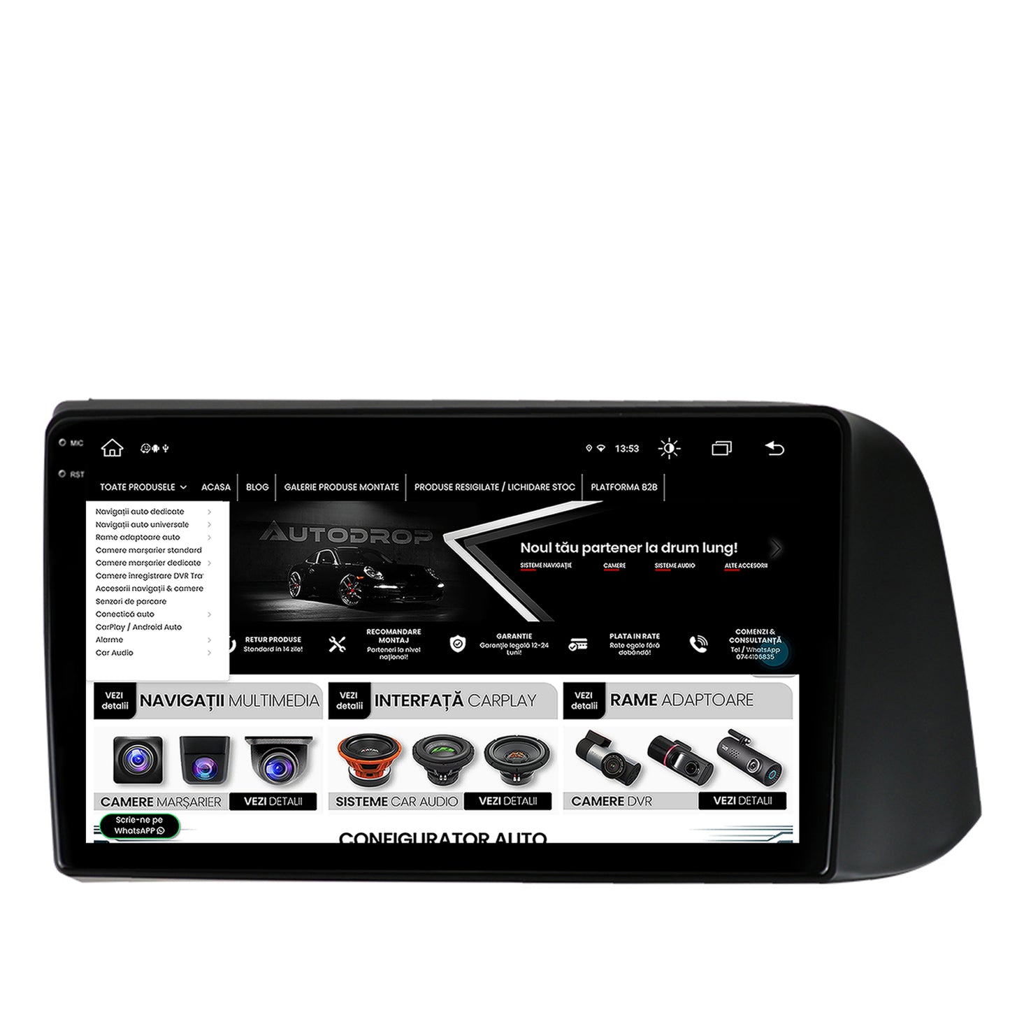 Navigatie Hyundai I10 (2020+), Android, V-Octacore / 4GB RAM + 64GB ROM, 9.5 Inch - AD-BGV9004+AD-BGRKIT221