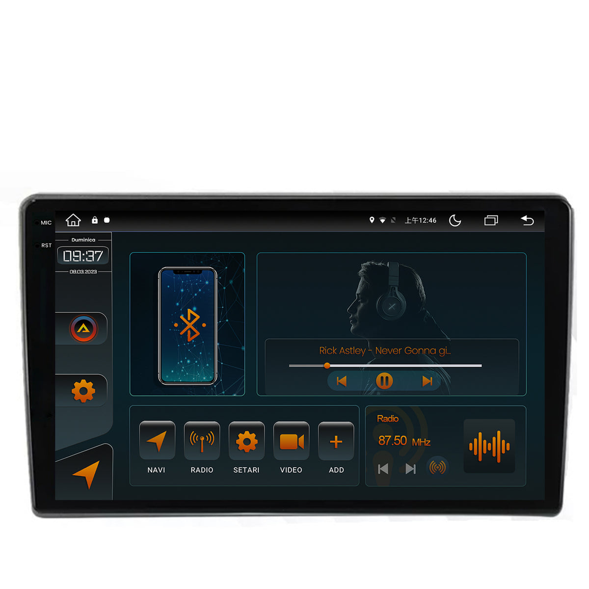 Navigatie Citroen Nemo/ Fiat Fiorino/ Peugeot Bipper (2007-2021), Android, V-Octacore / 4GB RAM + 64GB ROM, 10.1 Inch - AD-BGV10004+AD-BGRKIT331