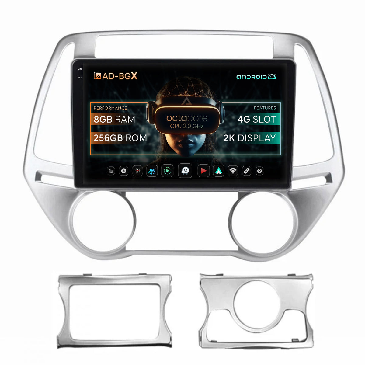 Navigatie Hyundai I20 (2012-2014), Android, X-Octacore / 8GB RAM + 256GB ROM, 9.5 Inch - AD-BGX9008+AD-BGRKIT218
