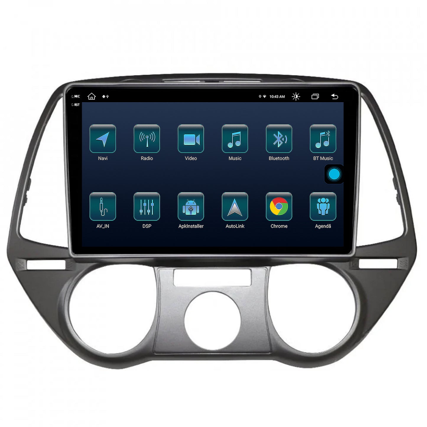 Navigatie Hyundai I20 (2008-2012), Android, X-Octacore / 8GB RAM + 256GB ROM, 9.5 Inch - AD-BGX9008+AD-BGRKIT219V2