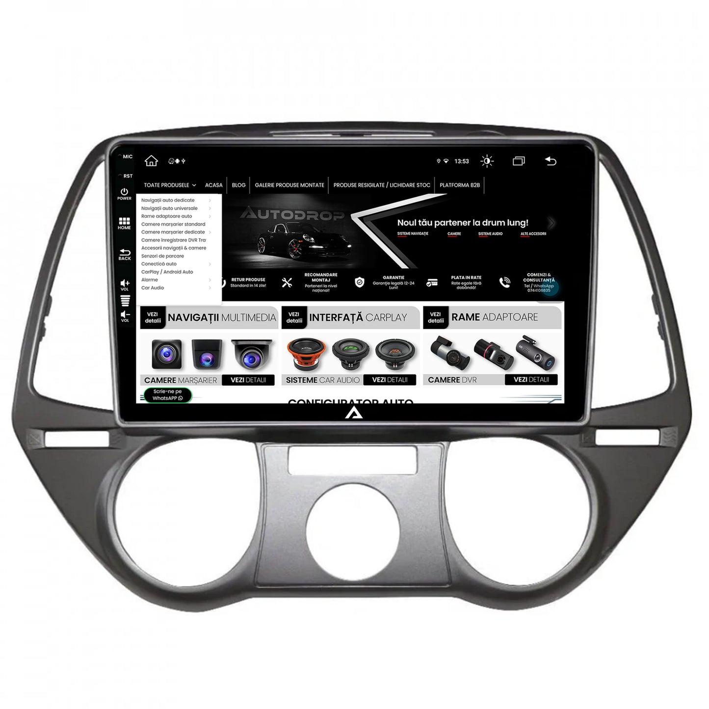 Navigatie Hyundai I20 (2008-2012), Android, Z-Octacore / 8GB RAM + 256GB ROM, 9 Inch - AD-BGZ9008+AD-BGRKIT219