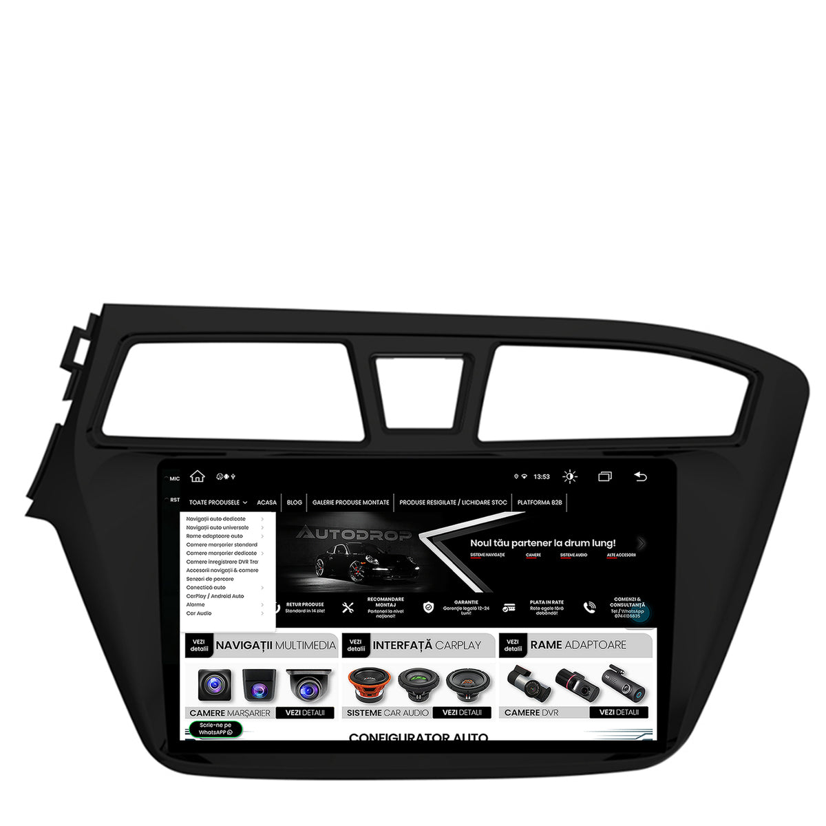 Navigatie Hyundai I20 (2014-2018), Android, V-Octacore / 4GB RAM + 64GB ROM, 9.5 Inch - AD-BGV9004+AD-BGRKIT194