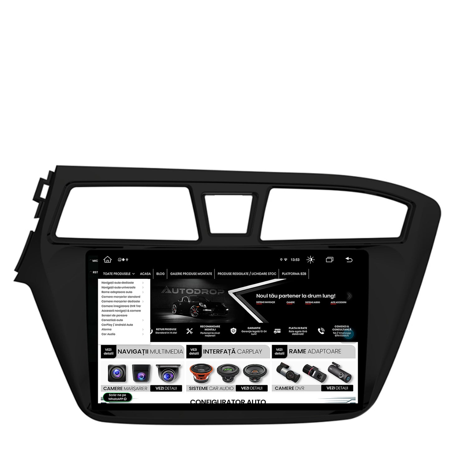 Navigatie Hyundai I20 (2014-2018), Android, V-Octacore / 4GB RAM + 64GB ROM, 9.5 Inch - AD-BGV9004+AD-BGRKIT194