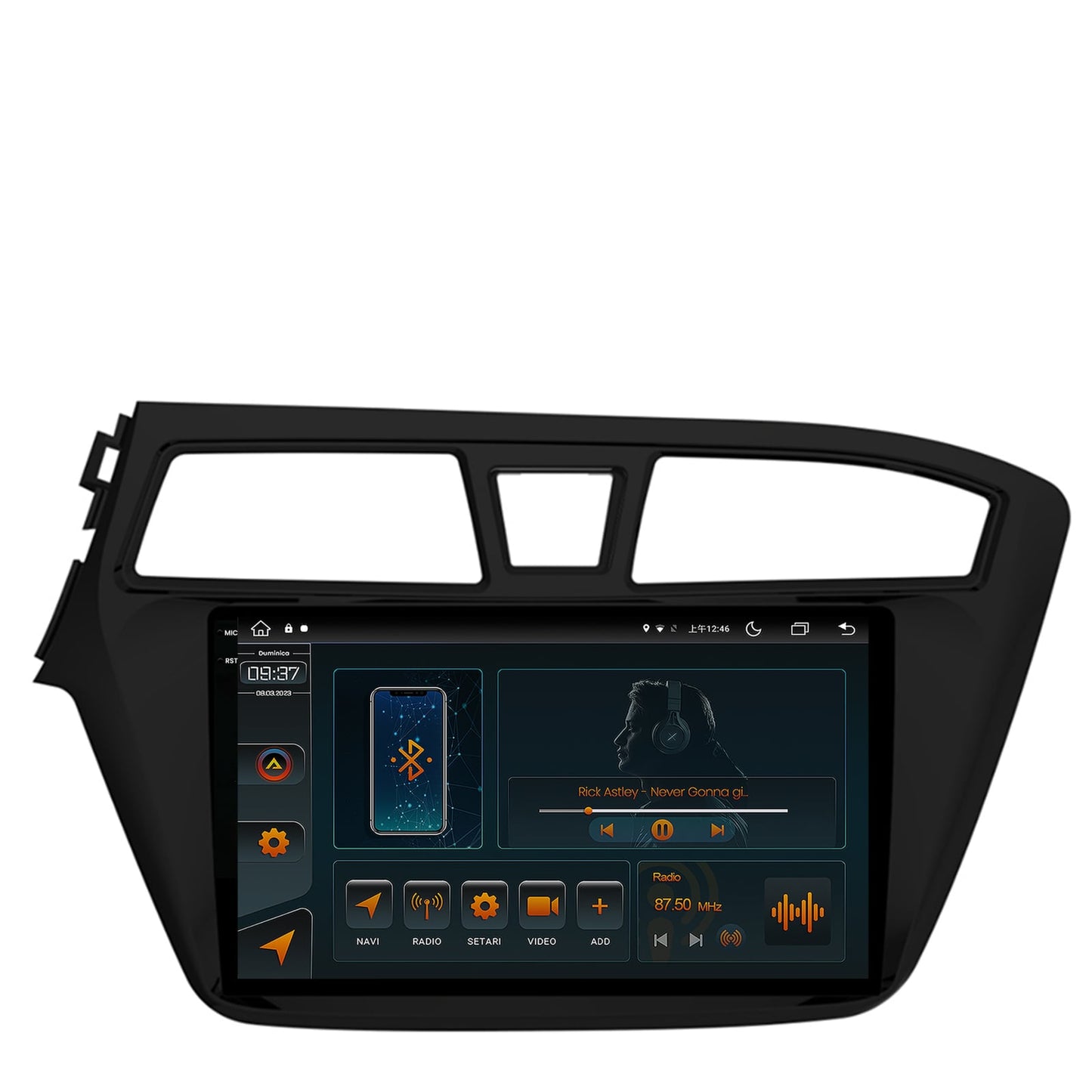 Navigatie Hyundai I20 (2014-2018), Android, V-Octacore / 4GB RAM + 64GB ROM, 9.5 Inch - AD-BGV9004+AD-BGRKIT194