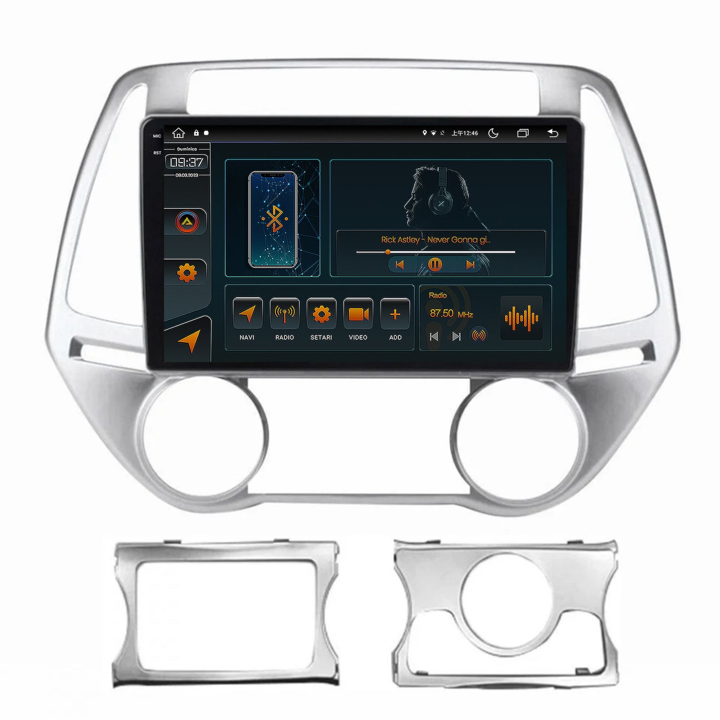 Navigatie Hyundai I20 (2012-2014), Android, V-Octacore / 4GB RAM + 64GB ROM, 9.5 Inch - AD-BGV9004+AD-BGRKIT218