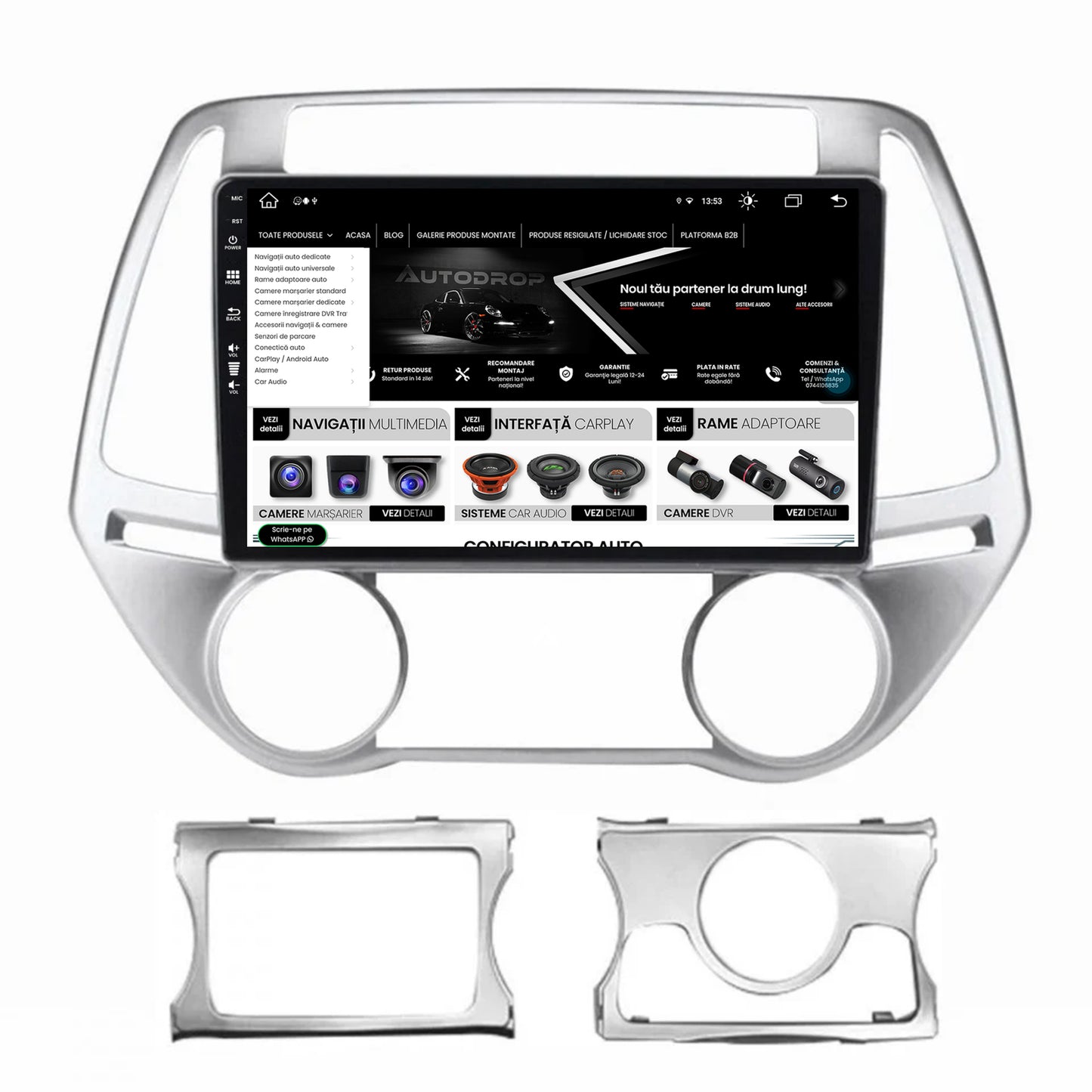 Navigatie Hyundai I20 (2012-2014), Android, Z-Octacore / 8GB RAM + 256GB ROM, 9 Inch - AD-BGZ9008+AD-BGRKIT218