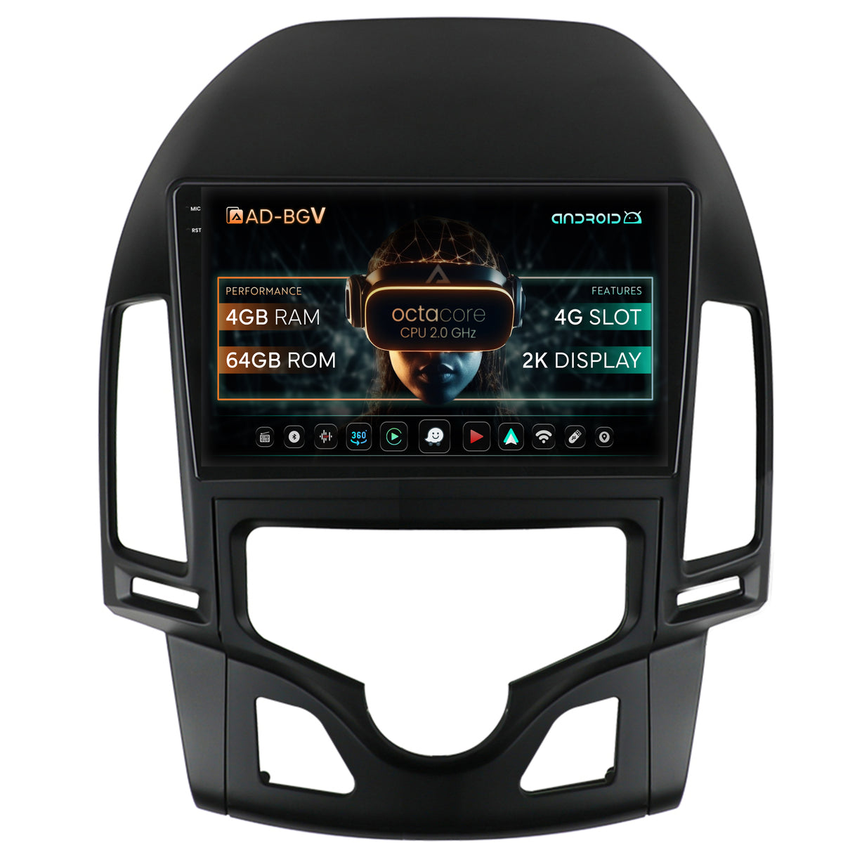 Navigatie Hyundai I30 (2007-2012), Clima Automata, Android, V-Octacore / 4GB RAM + 64GB ROM, 9.5 Inch - AD-BGV9004+AD-BGRKIT216