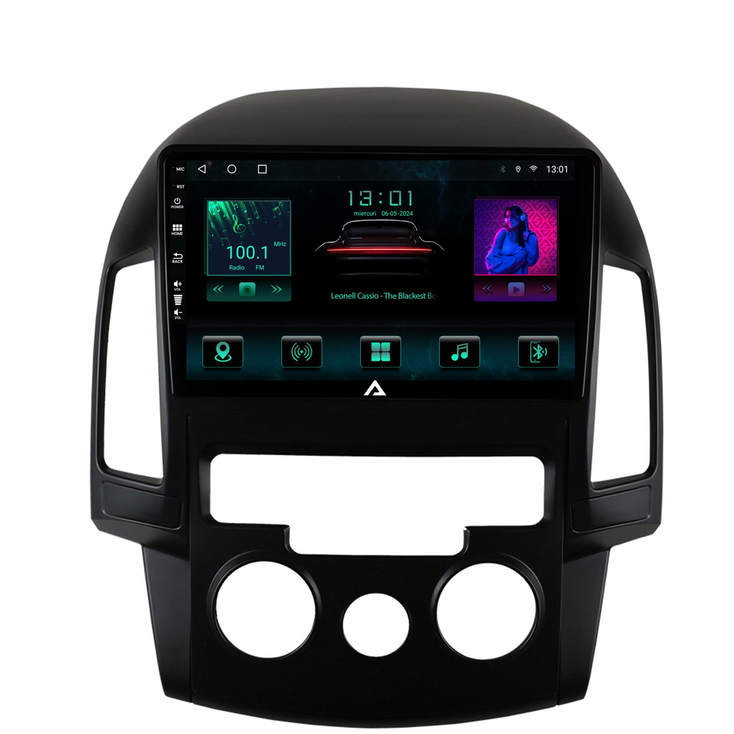 Navigatie Hyundai I30 (2007-2012), Clima Manuala, Android, A-Octacore / 4GB RAM + 64GB ROM, 9 Inch - AD-BGA9004+AD-BGRKIT217