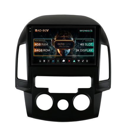 Navigatie Hyundai I30 (2007-2012), Clima manuala, Android, V-Octacore / 4GB RAM + 64GB ROM, 9.5 Inch - AD-BGV9004+AD-BGRKIT217