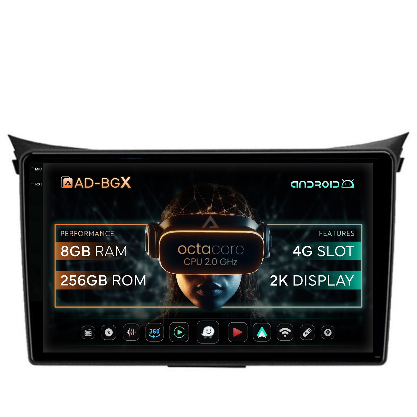 Navigatie Hyundai I30 (2012-2016), Android, X-Octacore / 8GB RAM + 256GB ROM, 9.5 Inch - AD-BGX9008+AD-BGRKIT216V2