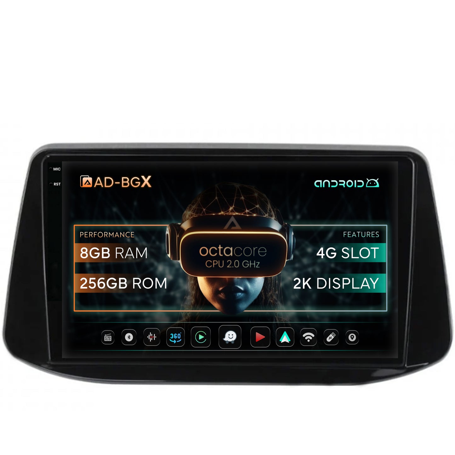 Navigatie Hyundai I30 (2017-Prezent), Android, X-Octacore / 8GB RAM + 256GB ROM, 9.5 Inch - AD-BGX9008+AD-BGRKIT225