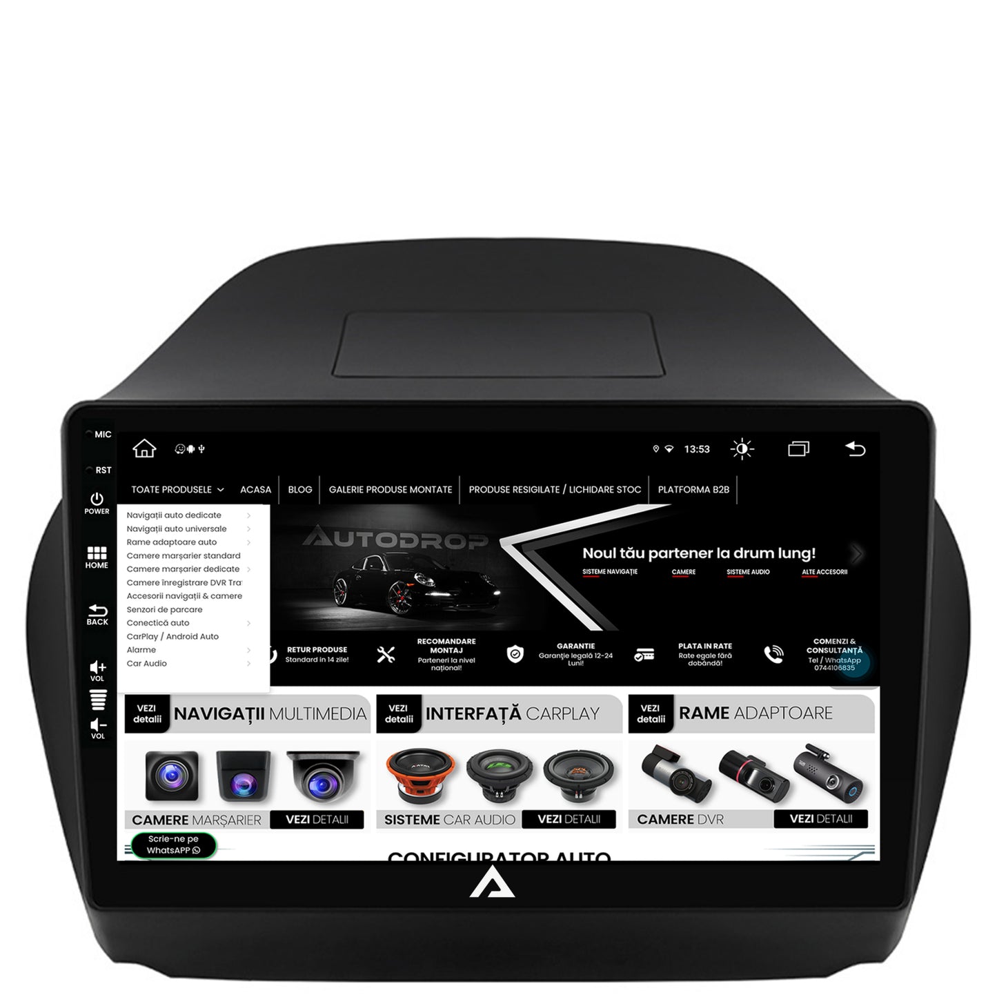 Navigatie Hyundai IX35 (2009-2015), Android, Z-Octacore / 8GB RAM + 256GB ROM, 10.1 Inch - AD-BGZ10008+AD-BGRKIT189