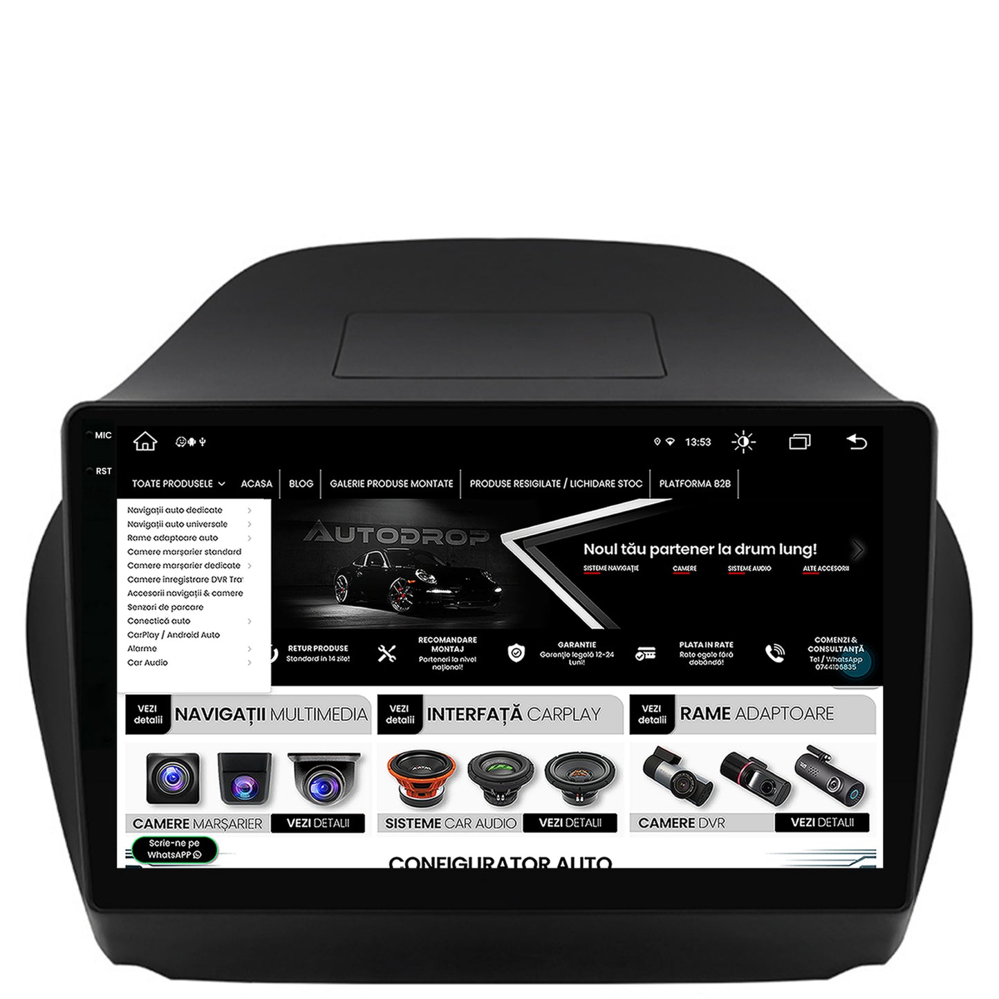 Navigatie Hyundai IX35 (2009-2015), Android, X-Octacore / 8GB RAM + 256GB ROM, 10.36 Inch - AD-BGX10008+AD-BGRKIT189