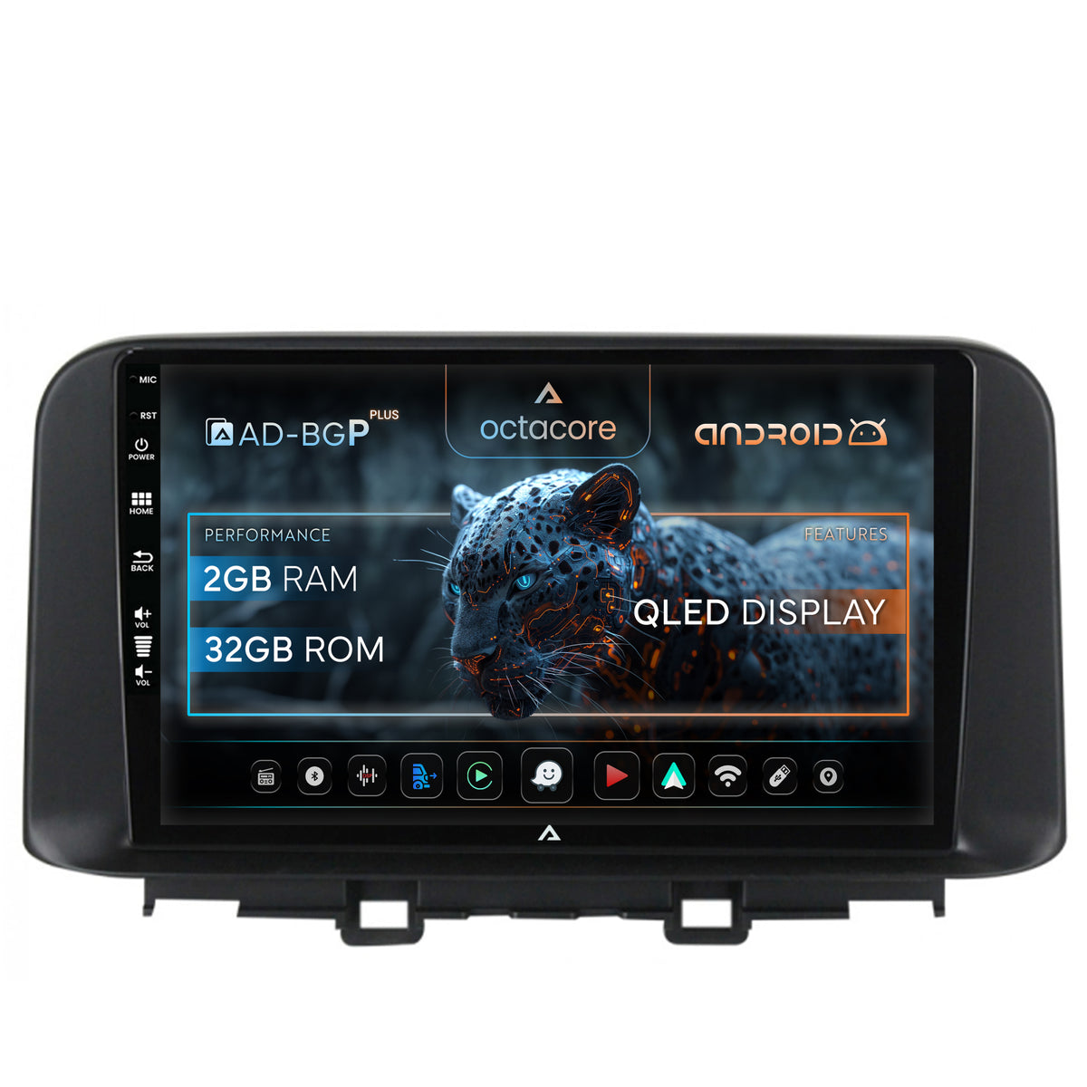 Navigatie Hyundai Kona (2018+), Android, P-Octacore / 2GB RAM + 32GB ROM, 10.1 Inch - AD-BGP10002+AD-BGRKIT183V2
