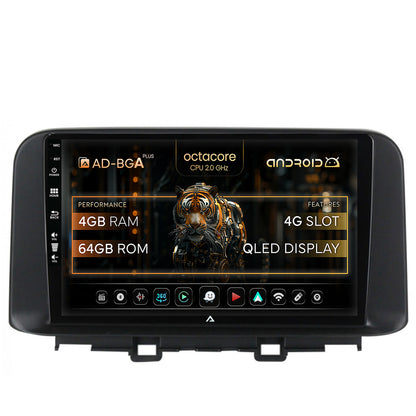 Navigatie Hyundai Kona (2018+), Android, A-Octacore / 4GB RAM + 64GB ROM, 10.1 Inch - AD-BGA10004+AD-BGRKIT183V2