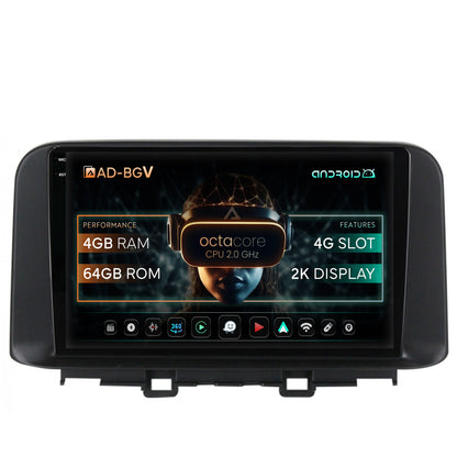 Navigatie Hyundai Kona (2018+), Android, V-Octacore / 4GB RAM + 64GB ROM, 10.36 Inch - AD-BGV10004+AD-BGRKIT183V2