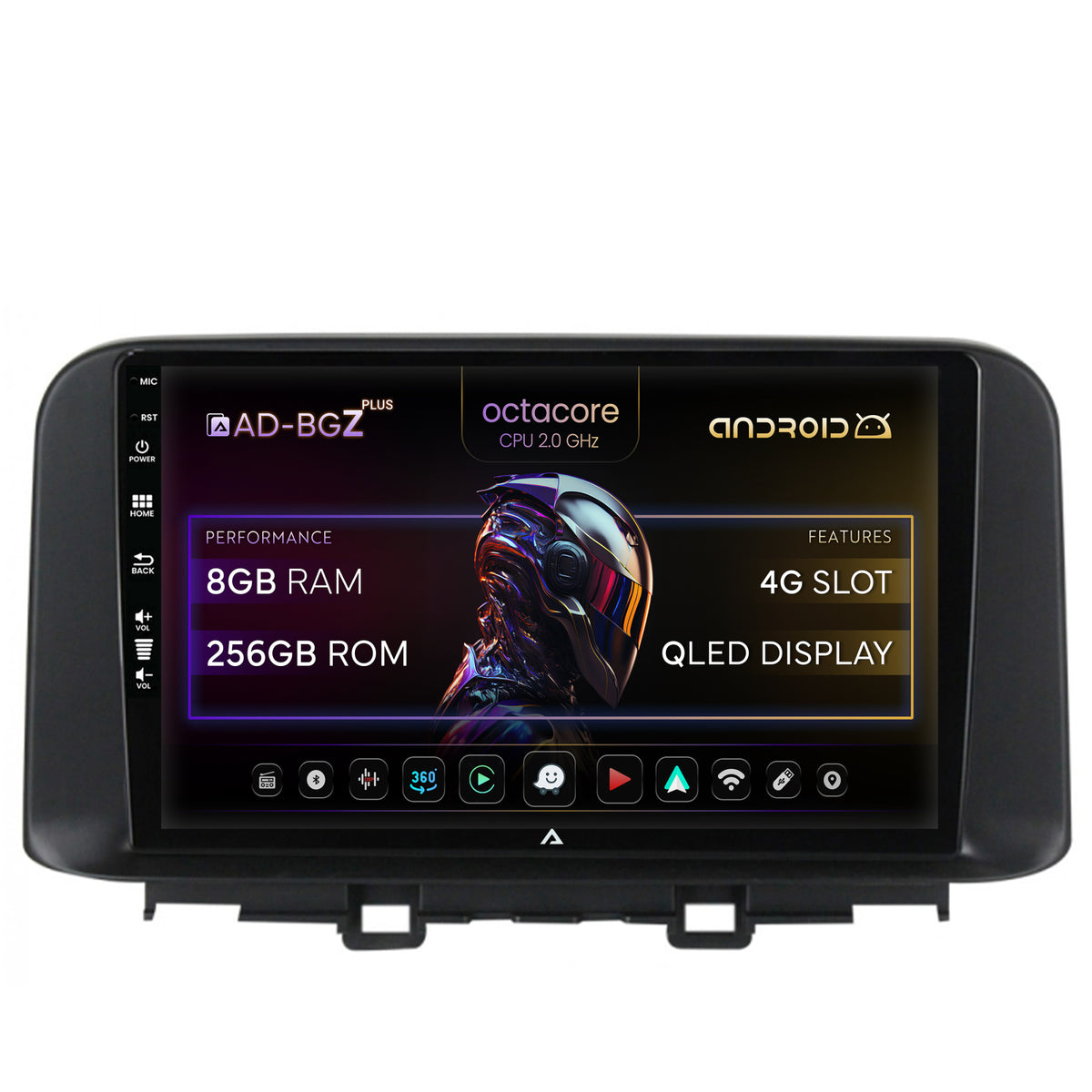 Navigatie Hyundai Kona (2018+), Android, Z-Octacore / 8GB RAM + 256GB ROM, 10.1 Inch - AD-BGZ10008+AD-BGRKIT183V2