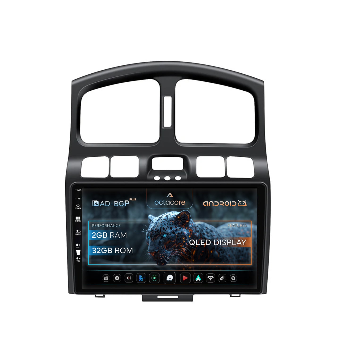 Navigatie Hyundai Santa Fe (2001-2005), Android, P-Octacore/ 2GB RAM + 32GB ROM, 9 Inch - AD-BGP9002+AD-BGRKIT210V2