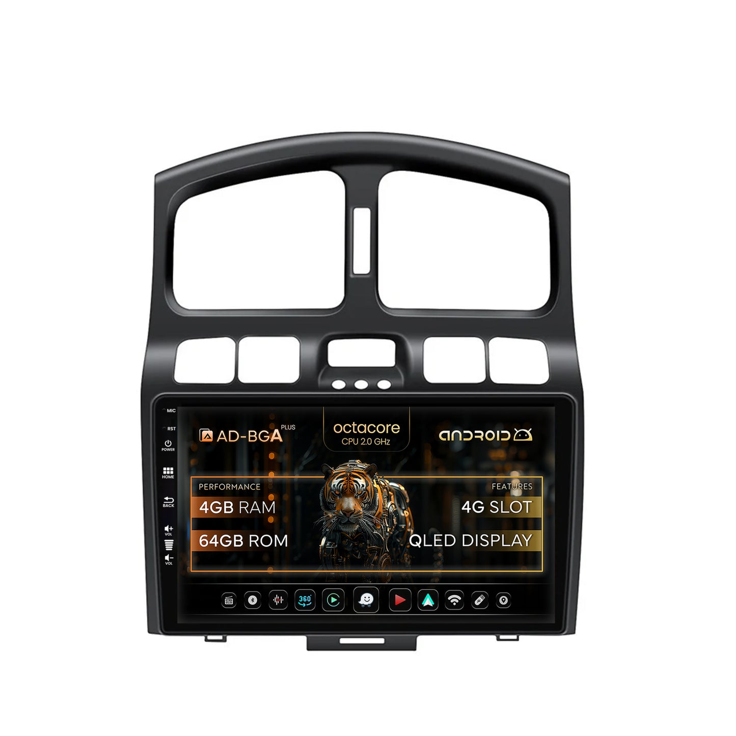 Navigatie Hyundai Santa Fe (2001-2005), Android, A-Octacore / 4GB RAM + 64GB ROM, 9 Inch - AD-BGA9004+AD-BGRKIT210V2