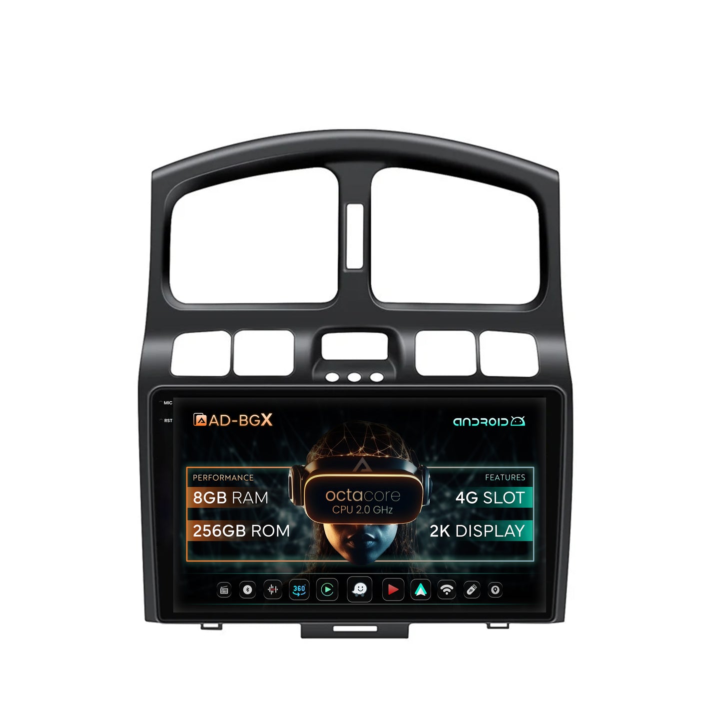 Navigatie Hyundai Santa Fe (2001-2005), Android, X-Octacore / 8GB RAM + 256GB ROM, 9.5 Inch - AD-BGX9008+AD-BGRKIT210V2